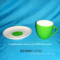 Huaide RH40197M-200U White Porcelain With Silicone Colors Cup & Saucer